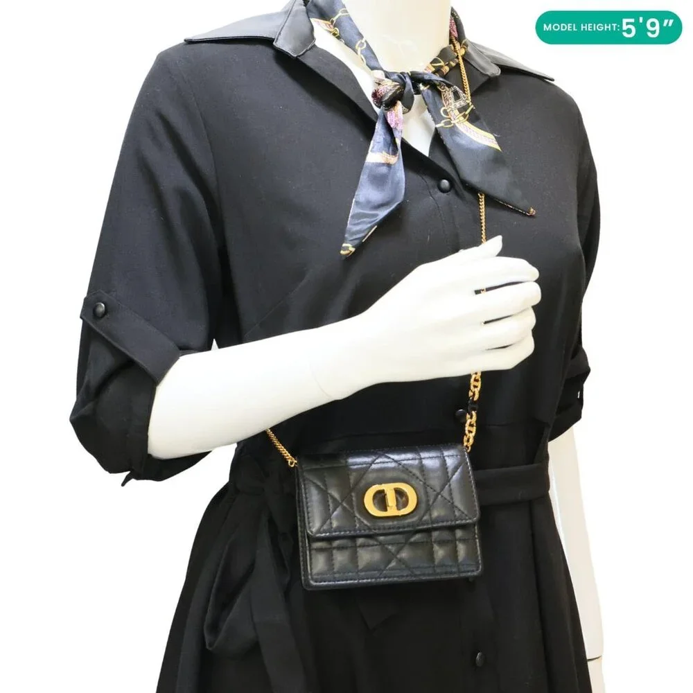 Christian Dior  Miss Caro Micro Cannage Lambskin Leather Crossbody Bag Black - Picture 2 of 13